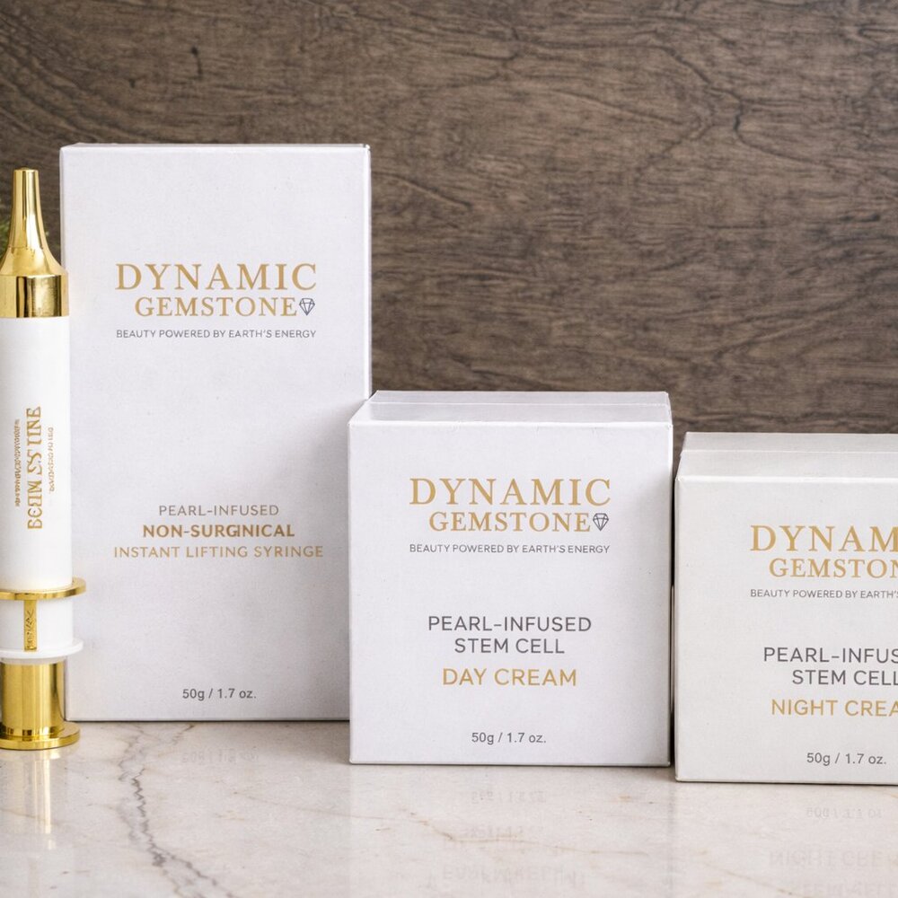 Dynamic Gemstone Pearl-Infused Stem Cell Set (Day + Night Cream) + Instant Lifti